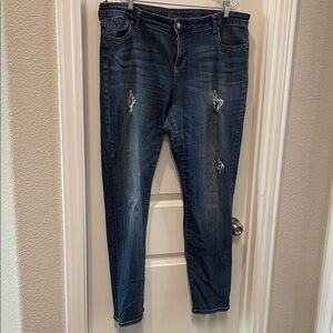 Kut from the Kloth Dark Blue Distressed Skinny Jeans